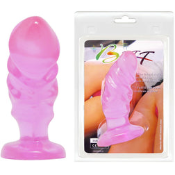 Plug anal Baile rose nervuré — vue horizontale