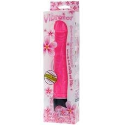 Gode vibro rose texturé 21,5 cm