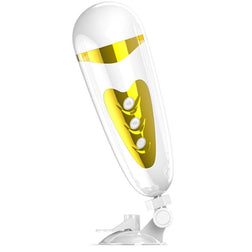 Masturbateur vibrant Sally blanc et jaune sur pied ventouse