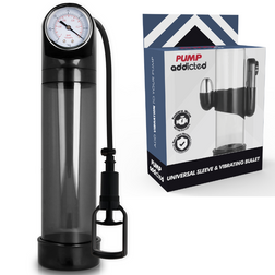 Plug anal Pompe à pénis manuelle noire avec manomètre pour homme