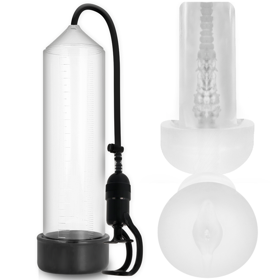 Pompe à pénis + masturbateur — RX5 Transparente · Pump Addicted · Pompes & gaines
