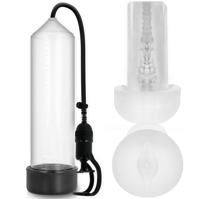 Pompe à pénis + masturbateur — RX5 Transparente · Pump Addicted · Pompes & gaines