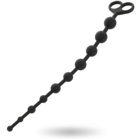 Black Silicone Anal Beads, 10 Beads, 34 cm — Jaiden