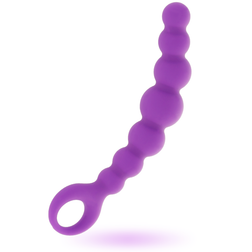 Chapelet anal en silicone souple avec anneau de retrait