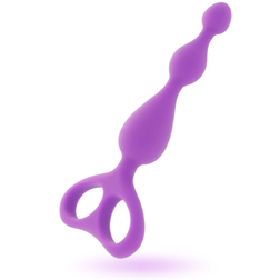 Vue en perspective du stimulateur anal en silicone violet