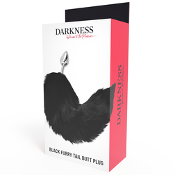 DARKNESS PLUG ANAL ARGENT 8 CM AVEC QUEUE NOIRE