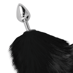 DARKNESS PLUG ANAL ARGENT 8 CM AVEC QUEUE NOIRE
