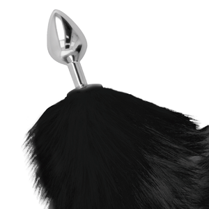 DARKNESS PLUG ANAL ARGENT 8 CM AVEC QUEUE NOIRE