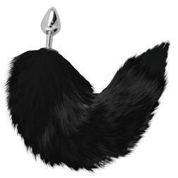 DARKNESS PLUG ANAL ARGENT 8 CM AVEC QUEUE NOIRE