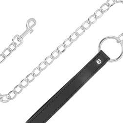 Collier cuir rembourré avec laisse chaîne — image 3
