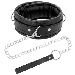 Collier cuir rembourré avec laisse chaîne — image 2