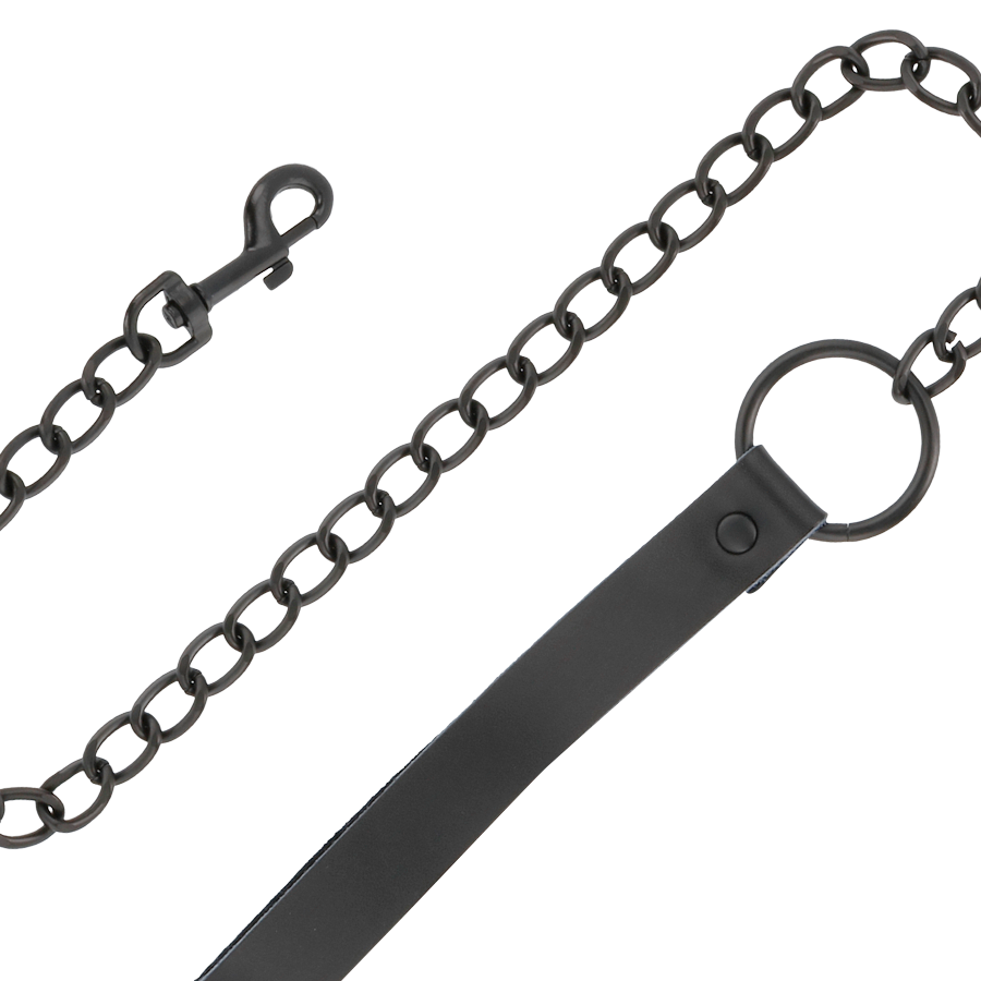 DARKNESS COLLIER NOIR AVEC CHAINE