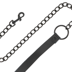 Collier de posture cuir rembourré et laisse chaîne — Full Black Collar
