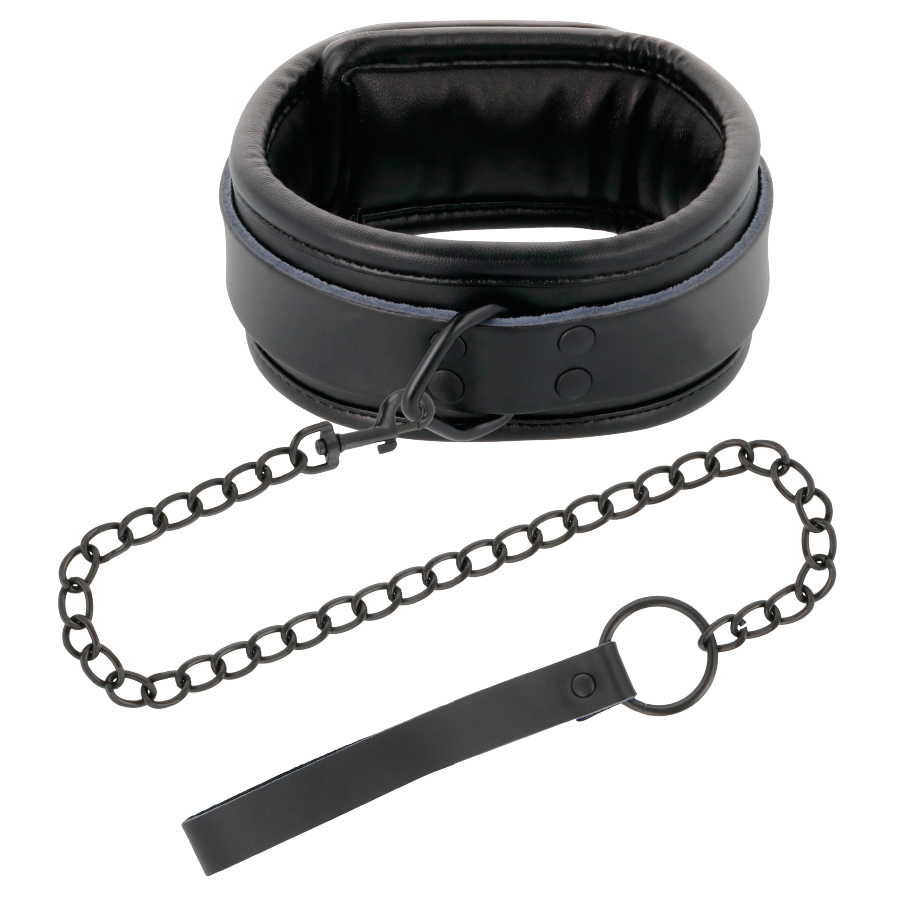 DARKNESS COLLIER NOIR AVEC CHAINE
