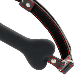 Bâillon pet play os en silicone noir — Bone Gag