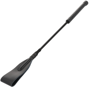 Fouet Cravache claquette cuir noir véritable 45 cm noir vu de face
