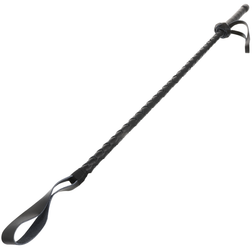 Cravache lanière souple cuir végan noir 60 cm