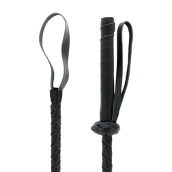 Cravache lanière souple cuir végan noir 60 cm — vue 2