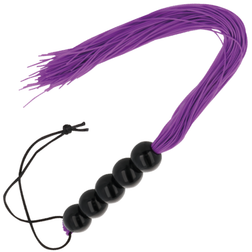 Flogger violet manche à billes — mèches fines