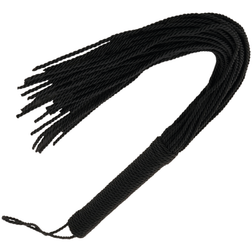 Fouet modèle Darkness Sensations en Nylon noir pour le plaisir intime.