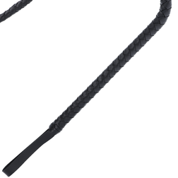 Fouet long tressé de 210 cm noir à mèches plates — vue 2