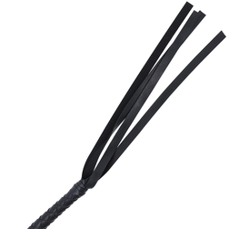 Fouet long tressé de 210 cm noir à mèches plates — vue 3