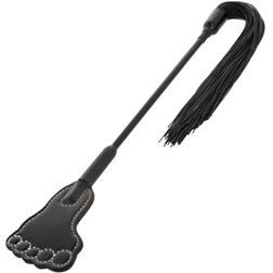Cravache fétiche pied et mini-fouet 2-en-1 noir