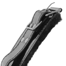 Menottes noires vernies doublées fourrure avec cadenas