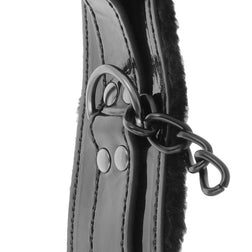 Menottes de cheville verni fourrure et cadenas