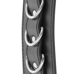 Menottes de cheville cuir vegan mat 3 points d'attache