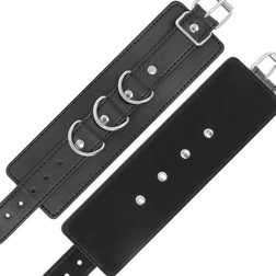 Menottes de cheville cuir vegan mat 3 points d'attache