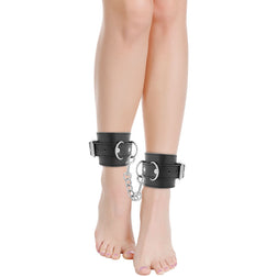 Menottes de cheville cuir vegan mat 3 points d'attache