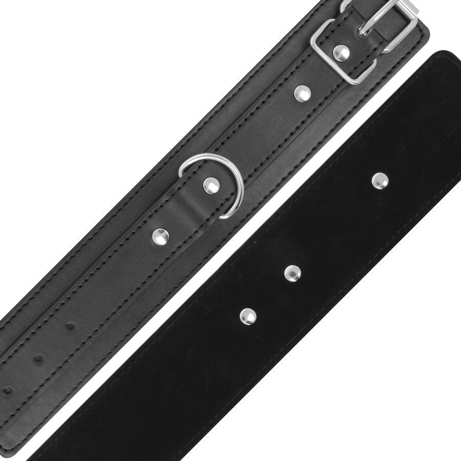 DARKNESS MENOTTES REGLABLES NOIRES AVEC DOUBLE RUBAN DE RENFORT