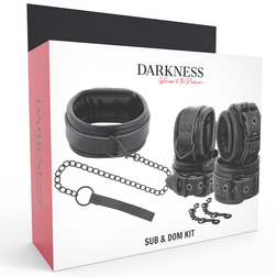 Kit bondage complet 8 pièces simili cuir noir