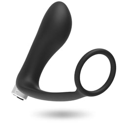 Plug stimulation prostate vibrant + cockring intégré silicone — Addicted M1