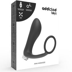 Plug stimulation prostate vibrant + cockring intégré silicone — Addicted M1