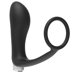Plug stimulation prostate vibrant + cockring intégré silicone — Addicted M1