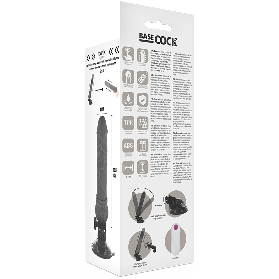Realistischer Vibrationsdildo, 19,5 cm, mit Kabelsteuerung
