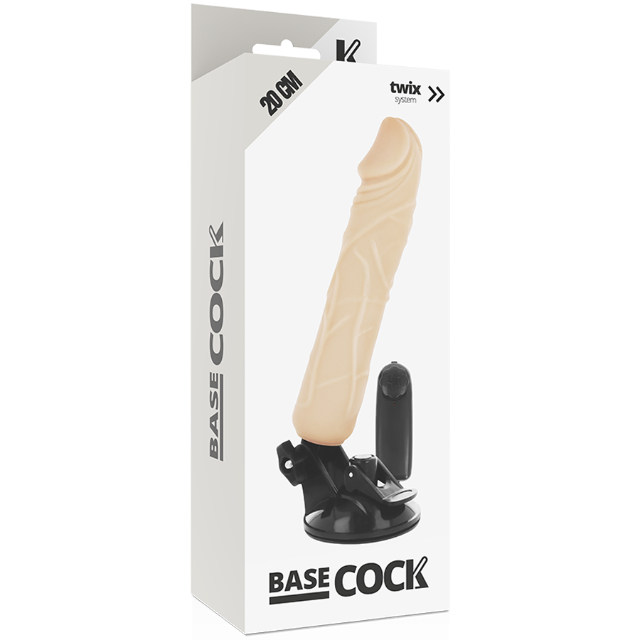 Gode vibrant réaliste 20 cm extenseur 2-en-1 Télécommande Filaire — vue détaillée