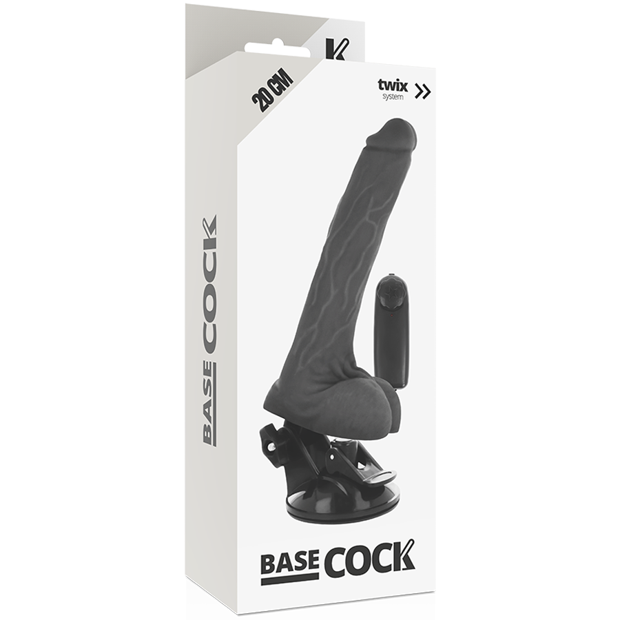 Realistischer vibrierender Dildo mit Hoden 20 cm und Kabelbedienung