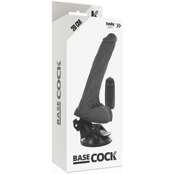 Realistic Vibrating Dildo with Testicles 20 cm — Wired Remote