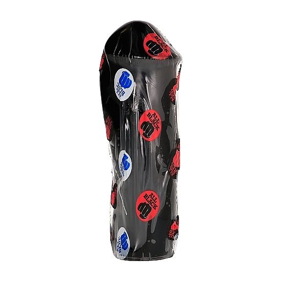 Gode épais courbé noir veiné 20 cm — emballage
