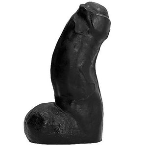 Gode réaliste épais noir 17 cm avec testicules — vue de profil