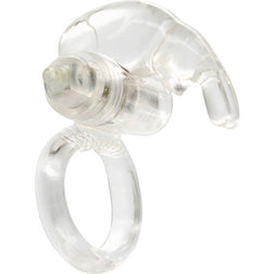 Cockring vibrant Seven Creations souple transparent en TPE transparent vu de face