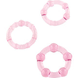SEVEN CREATIONS ENSEMBLE DE TROIS ANNEAUX PENIS ROSE