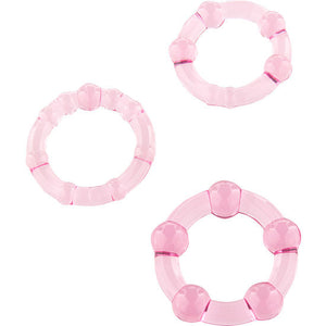 SEVEN CREATIONS ENSEMBLE DE TROIS ANNEAUX PENIS ROSE