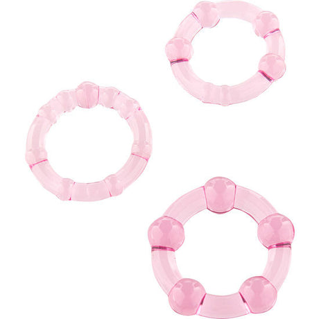 SEVEN CREATIONS ENSEMBLE DE TROIS ANNEAUX PENIS ROSE