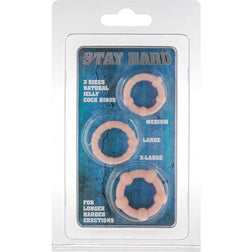 Set of 3 Flesh-Coloured Silicone Beaded Cock Rings