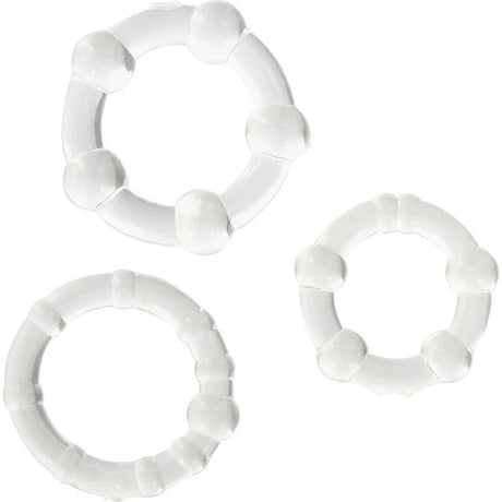 SEVEN CREATIONS ENSEMBLE DE TROIS ANNEAUX PENIS TRANSPARENTS