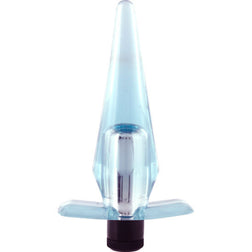 Plug anal Seven Creations Mini vibrant — 10 cm en PVC noir 10.0 cm vu de face